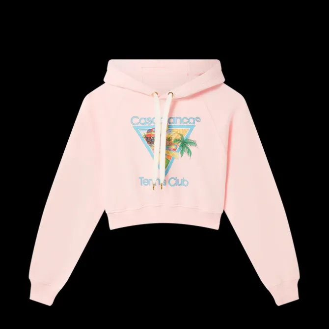 Afro Cubism Tennis Club Cropped Hooded Sweatshirt