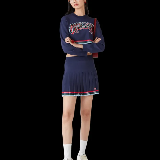 Baseball Pleated Skirt