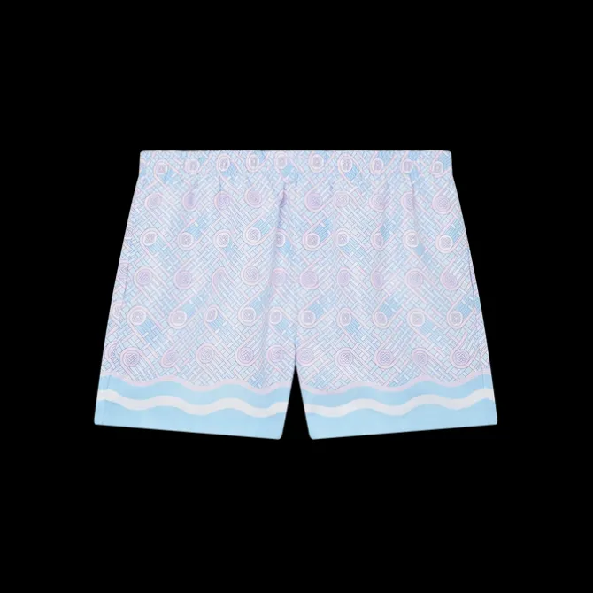 Blue Ping Pong Monogram Swim Trunks