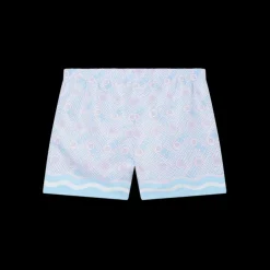 Blue Ping Pong Monogram Swim Trunks