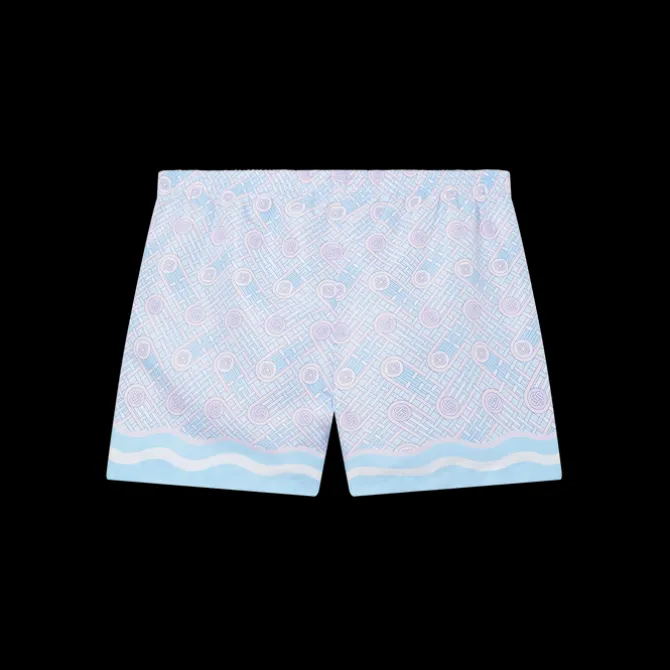 Blue Ping Pong Monogram Swim Trunks