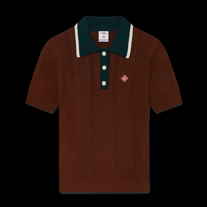 Cable Knit Polo Shirt