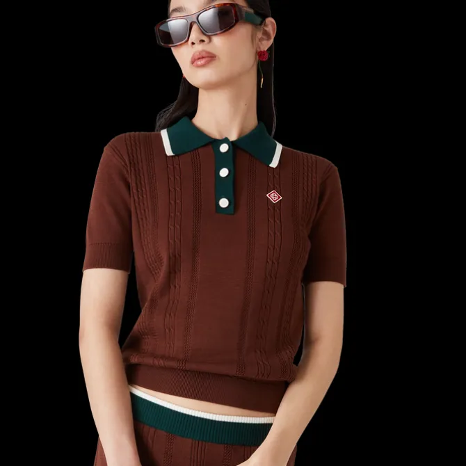 Cable Knit Polo Shirt