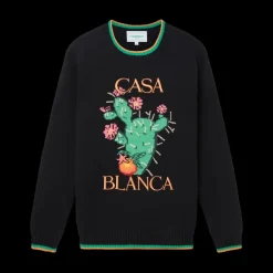 Cactus Et Orange Intarsia Sweater
