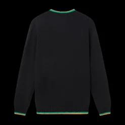 Cactus Et Orange Intarsia Sweater