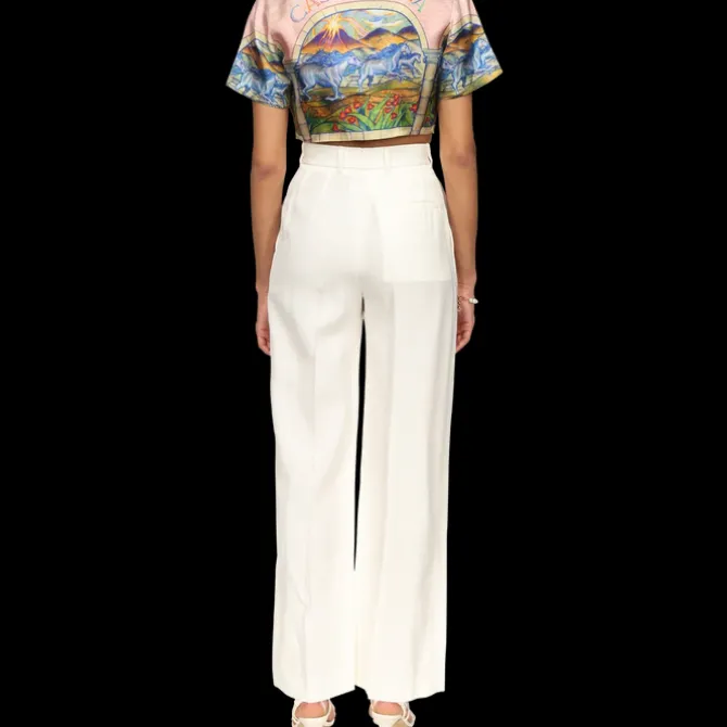 Chevaux Sauvages Cropped Silk Shirt