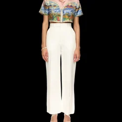 Chevaux Sauvages Cropped Silk Shirt