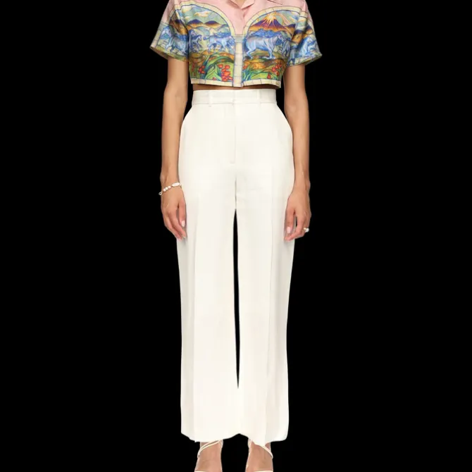 Chevaux Sauvages Cropped Silk Shirt