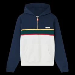 Colourblock Quarter Zip Hooded Sweatshirt