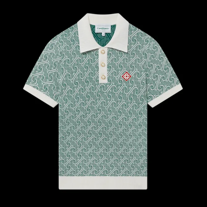 Column Jacquard Monogram Polo Shirt