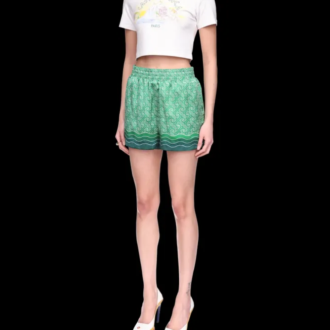 Column Monogram Silk Shorts