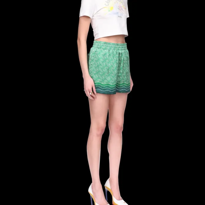 Column Monogram Silk Shorts