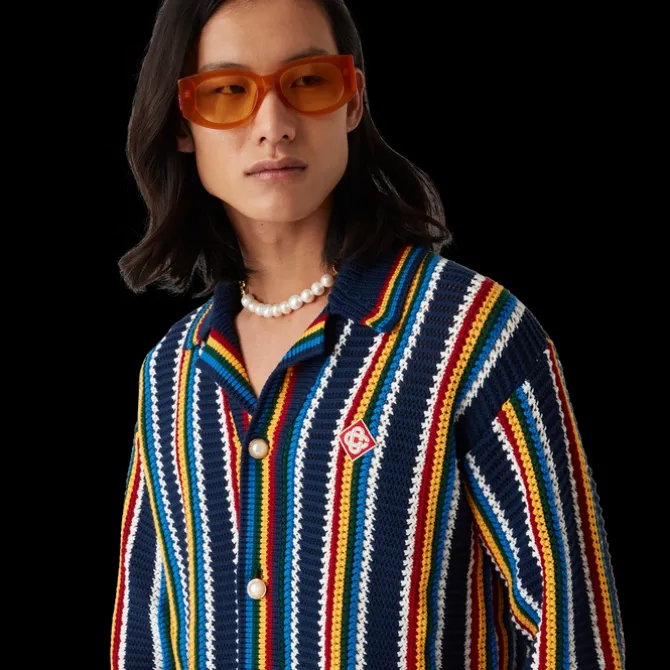 Crochet Stripe Shirt