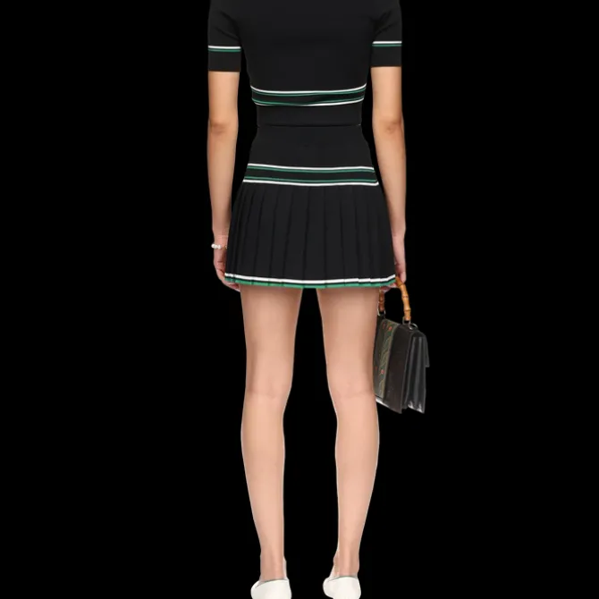 Cropped Knit Polo Shirt