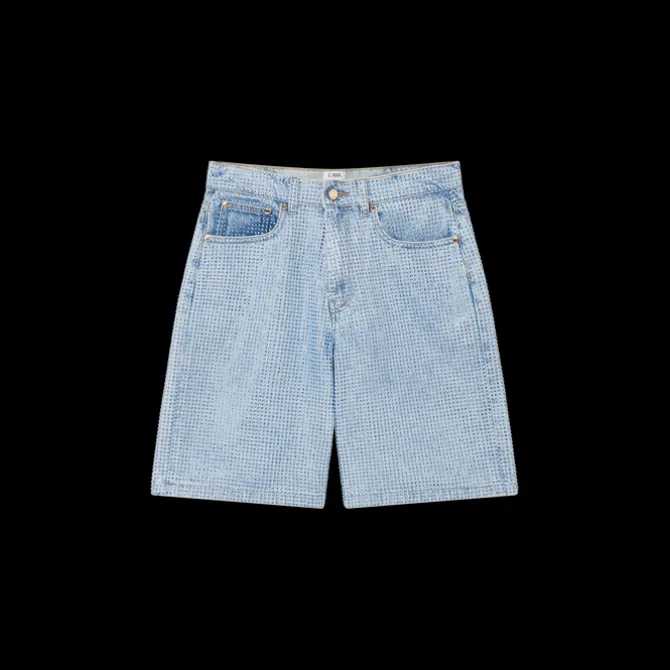 Crystal Embellished Denim Shorts