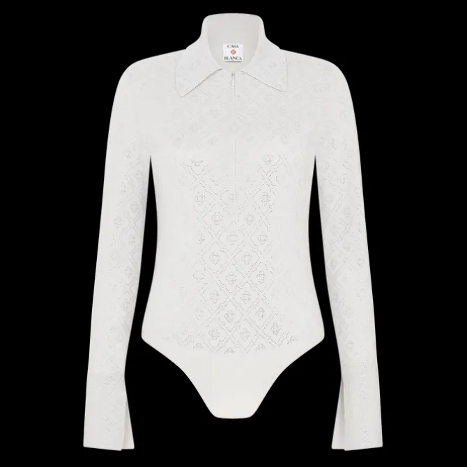 Crystal Monogram Knit Bodysuit