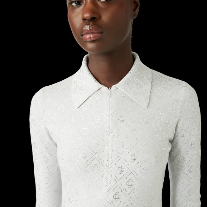 Crystal Monogram Knit Bodysuit