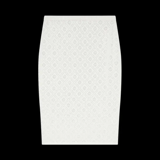 Crystal Monogram Knit Skirt