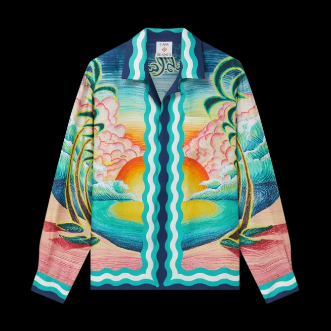 Danse De La Mer Long Sleeve Silk Shirt