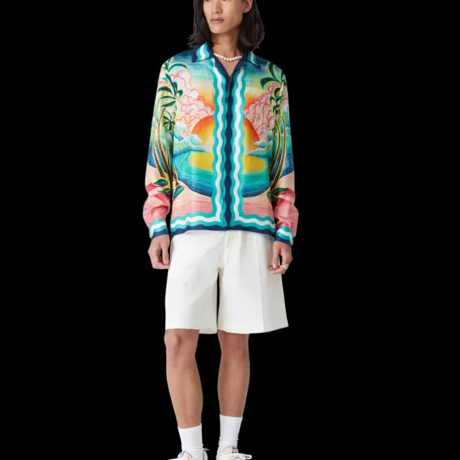 Danse De La Mer Long Sleeve Silk Shirt