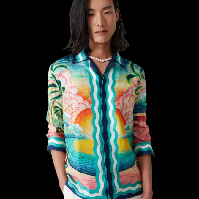 Danse De La Mer Long Sleeve Silk Shirt
