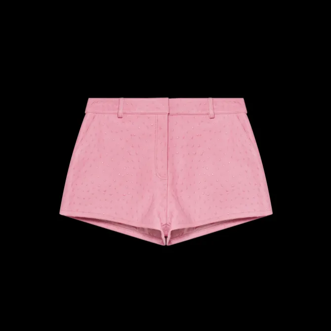 Embossed Leather Mini Shorts
