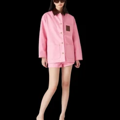 Embossed Leather Workwear Coat