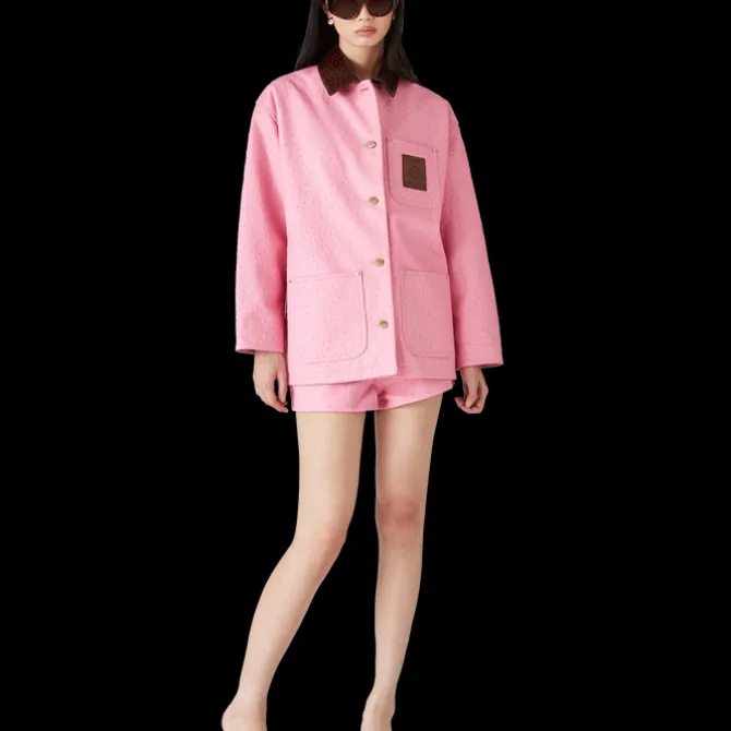 Embossed Leather Workwear Coat