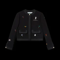Embroidered Motif Wool Tailored Jacket