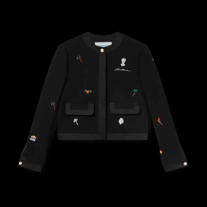Embroidered Motif Wool Tailored Jacket