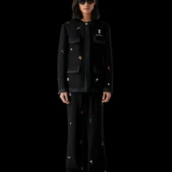 Embroidered Motif Wool Tailored Jacket
