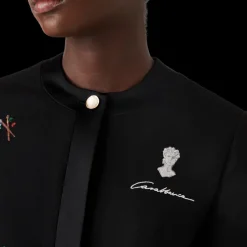 Embroidered Motif Wool Tailored Jacket