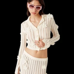 Flower Lace Knit Shirt