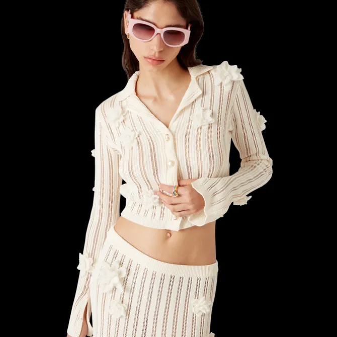 Flower Lace Knit Shirt