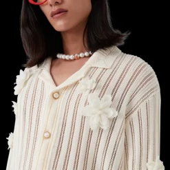 Flower Lace Knit Shirt