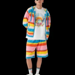 Fluffy Stripe Oversized Shorts