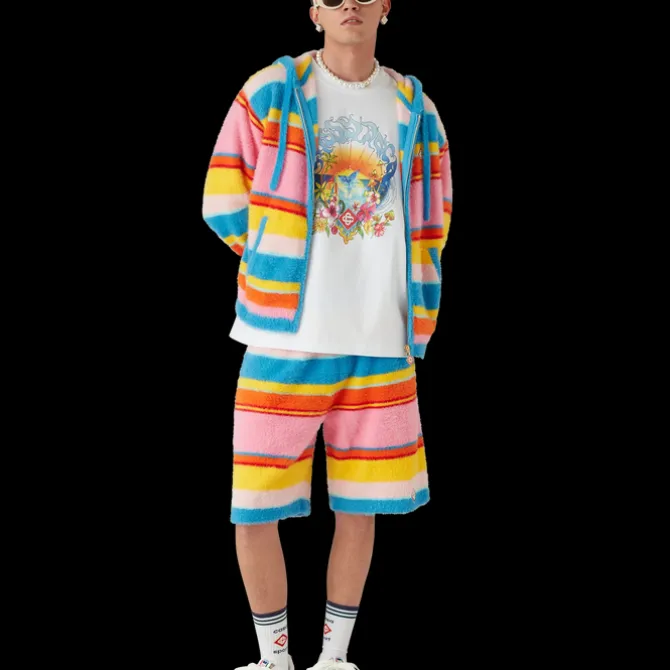Fluffy Stripe Oversized Shorts
