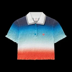 Gradient Cropped Polo Shirt