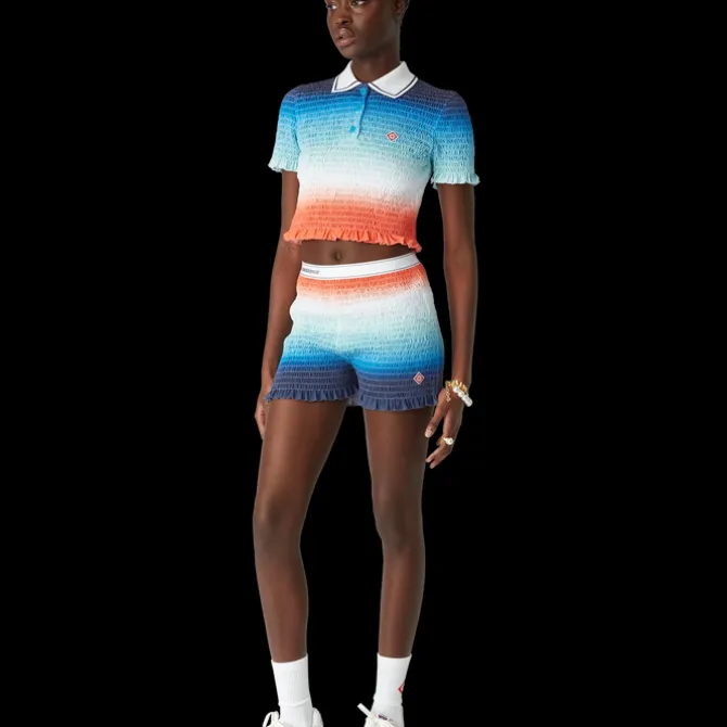 Gradient Cropped Polo Shirt