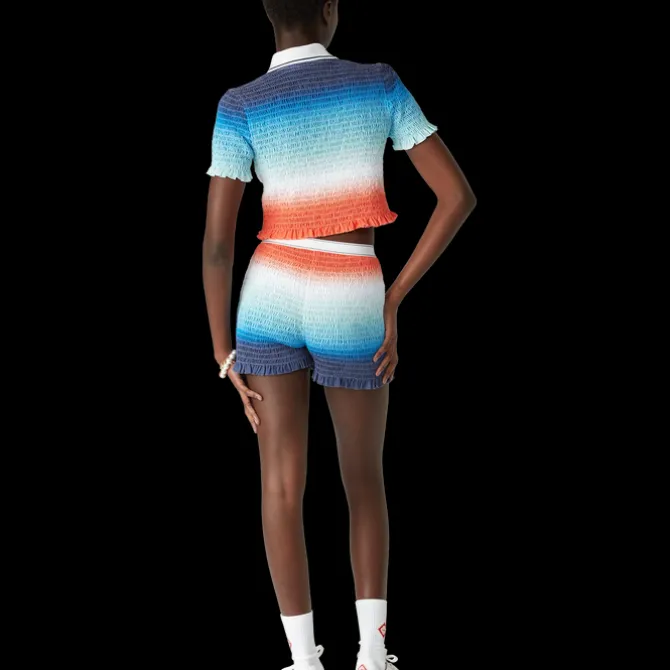 Gradient Cropped Polo Shirt