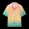Gradient Heart Monogram Silk Shirt