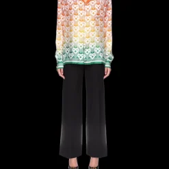 Gradient Heart Monogram Silk Shirt