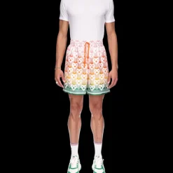 Gradient Heart Monogram Silk Shorts