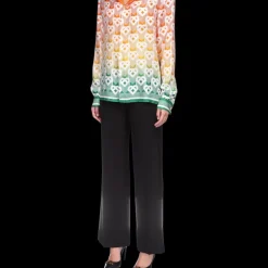 Gradient Heart Monogram Silk Shirt