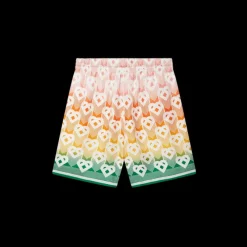 Gradient Heart Monogram Silk Shorts
