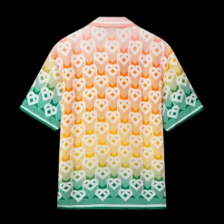 Gradient Heart Monogram Silk Shirt