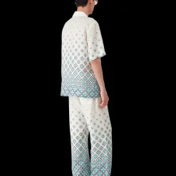 Gradient Monogram Linen Trousers