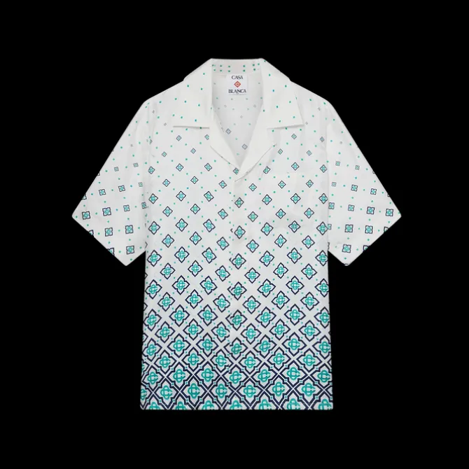 Gradient Monogram Short Sleeve Silk Shirt