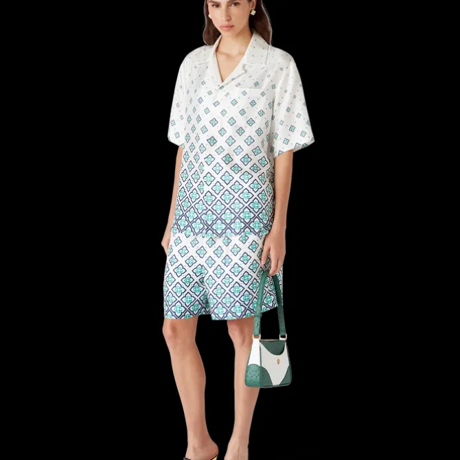 Gradient Monogram Short Sleeve Silk Shirt