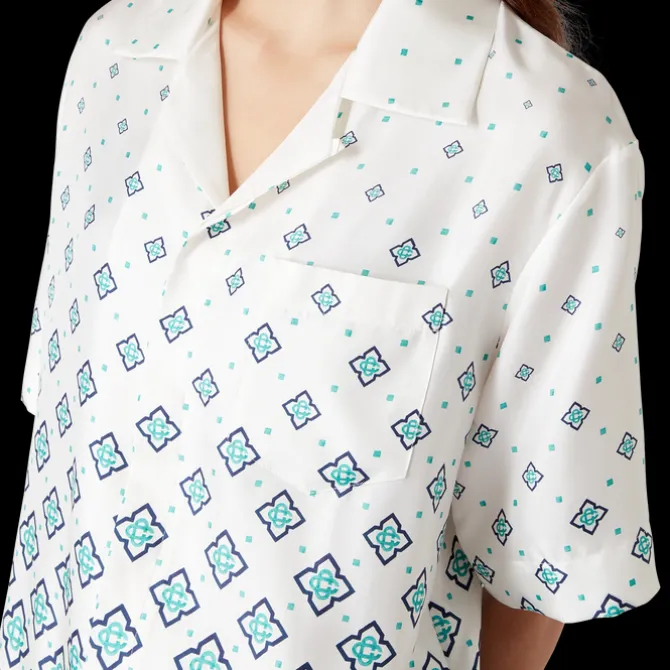 Gradient Monogram Short Sleeve Silk Shirt